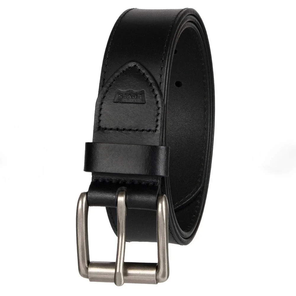 Levis Mens Genuine Leather Belt Black Small 30-32 Harness Buckle Pant Size 28-30